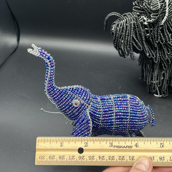 Beadworx By Grassroots Lot Of 4 Beaded Sculpture Dog Elephant Pig Rooster Farm - Picture 13 of 16